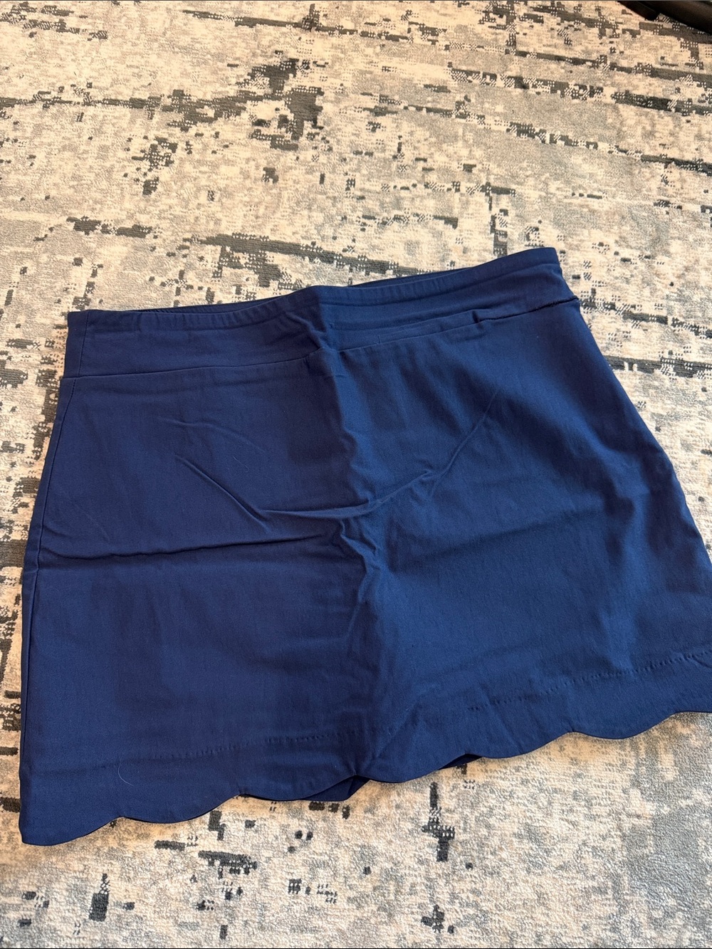jason maxwell Navy Blue Scallop Hem Skort